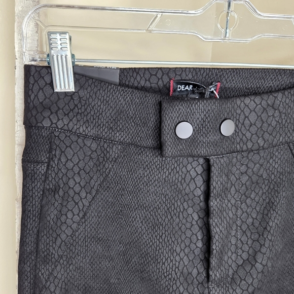 Dear John NWT 27 high waist black snake reptile print skinny zipper ankle pant - Picture 4 of 5